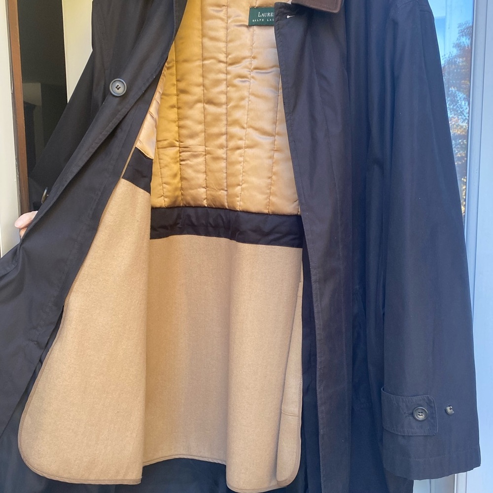 All weather trench coat w/zip-out lining.